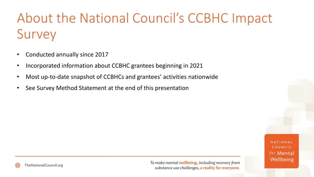 about the national council s ccbhc impact survey