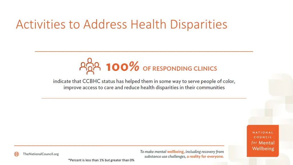 activities to address health disparities