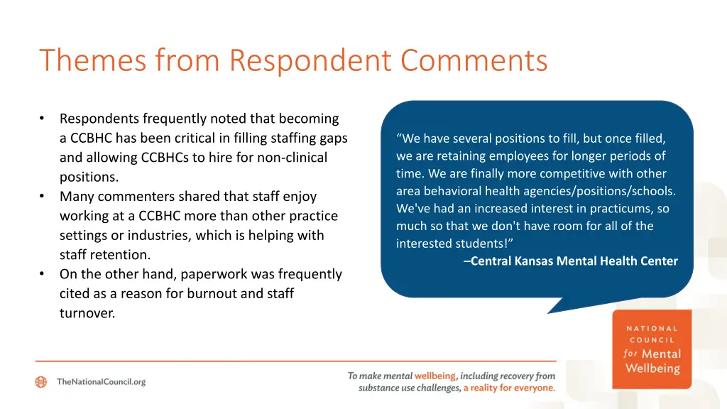 themes from respondent comments