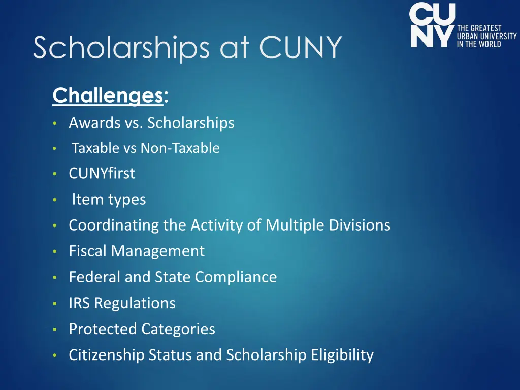 scholarships at cuny