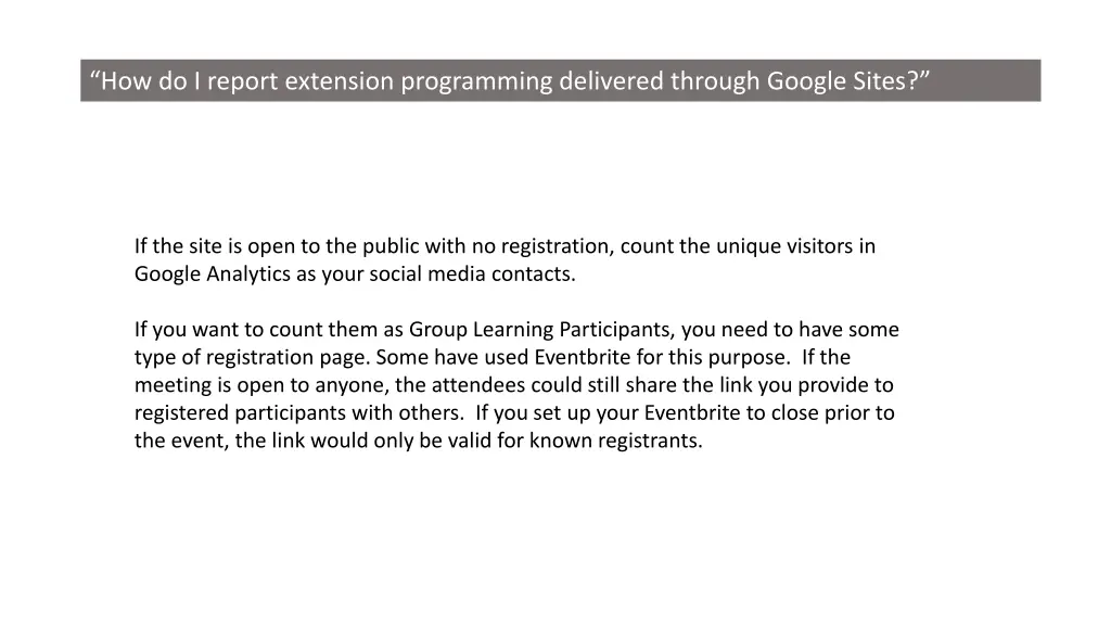 how do i report extension programming delivered