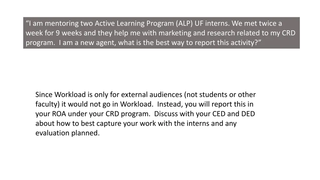 i am mentoring two active learning program