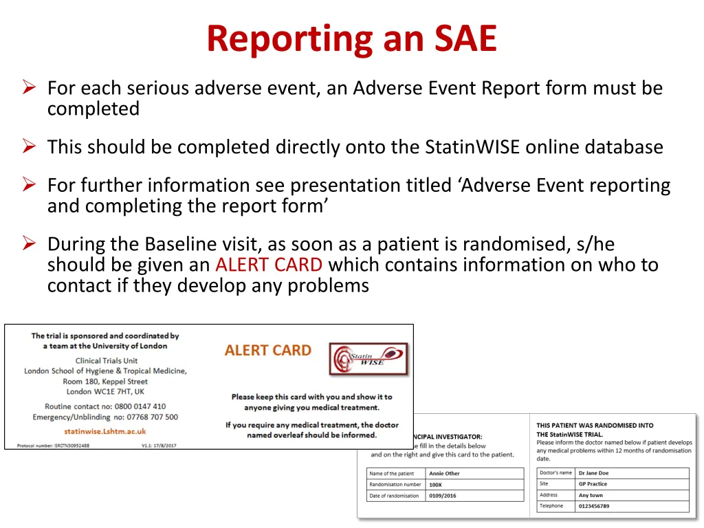 reporting an sae
