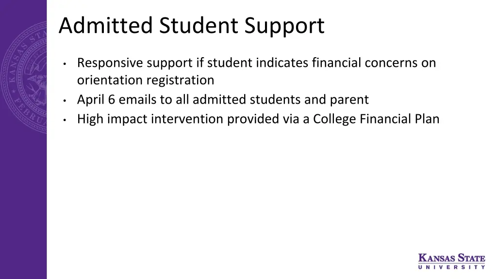 admitted student support