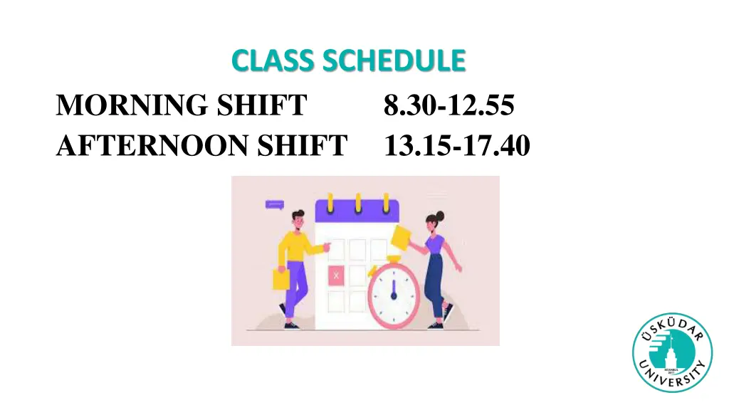 class schedule