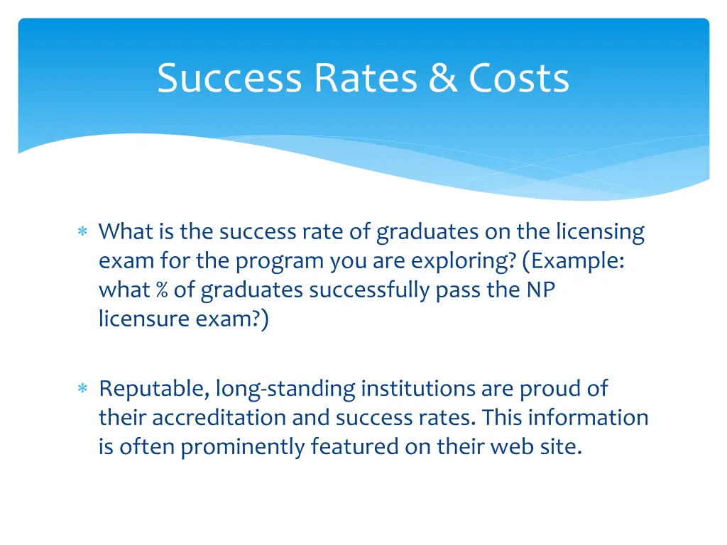 success rates costs