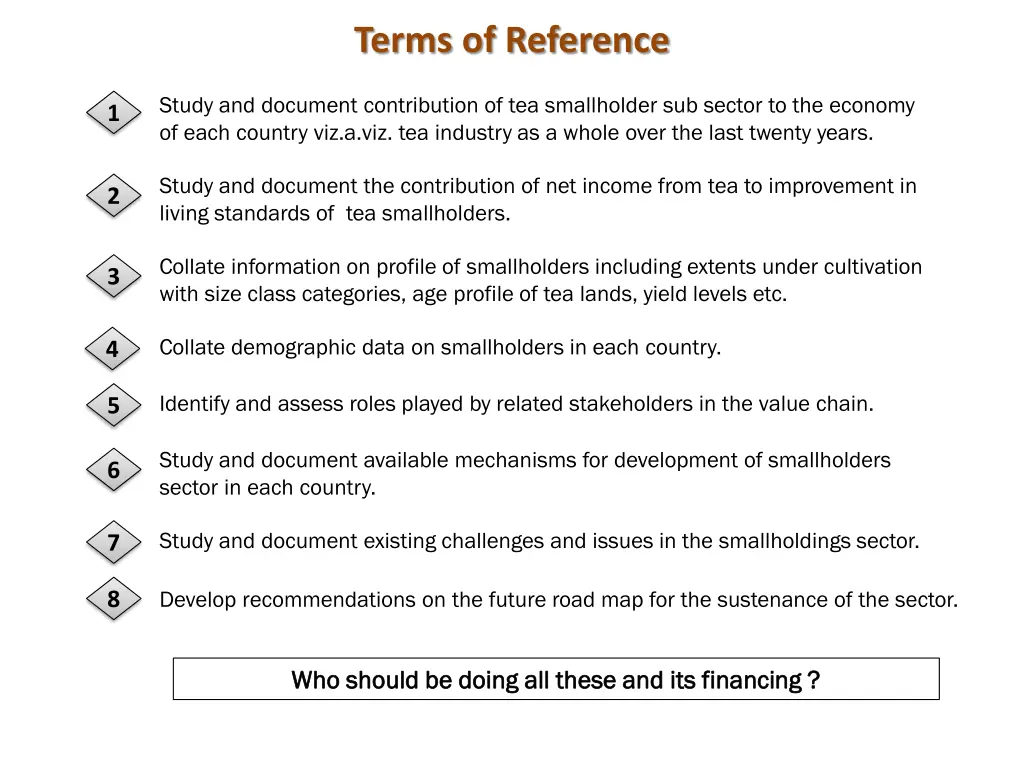 terms of reference