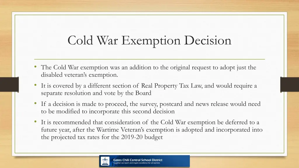 cold war exemption decision