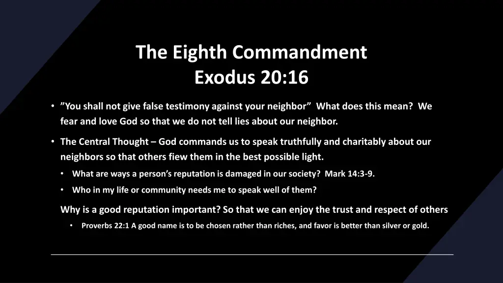 the eighth commandment exodus 20 16