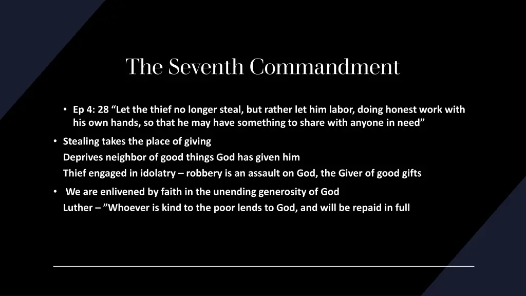 the seventh commandment