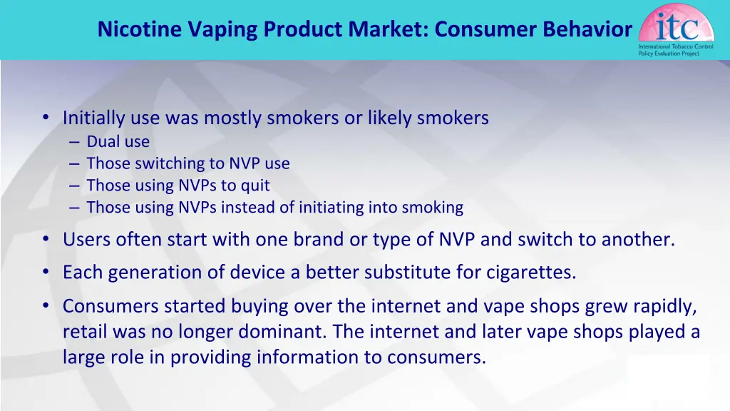 nicotine vaping product market consumer behavior