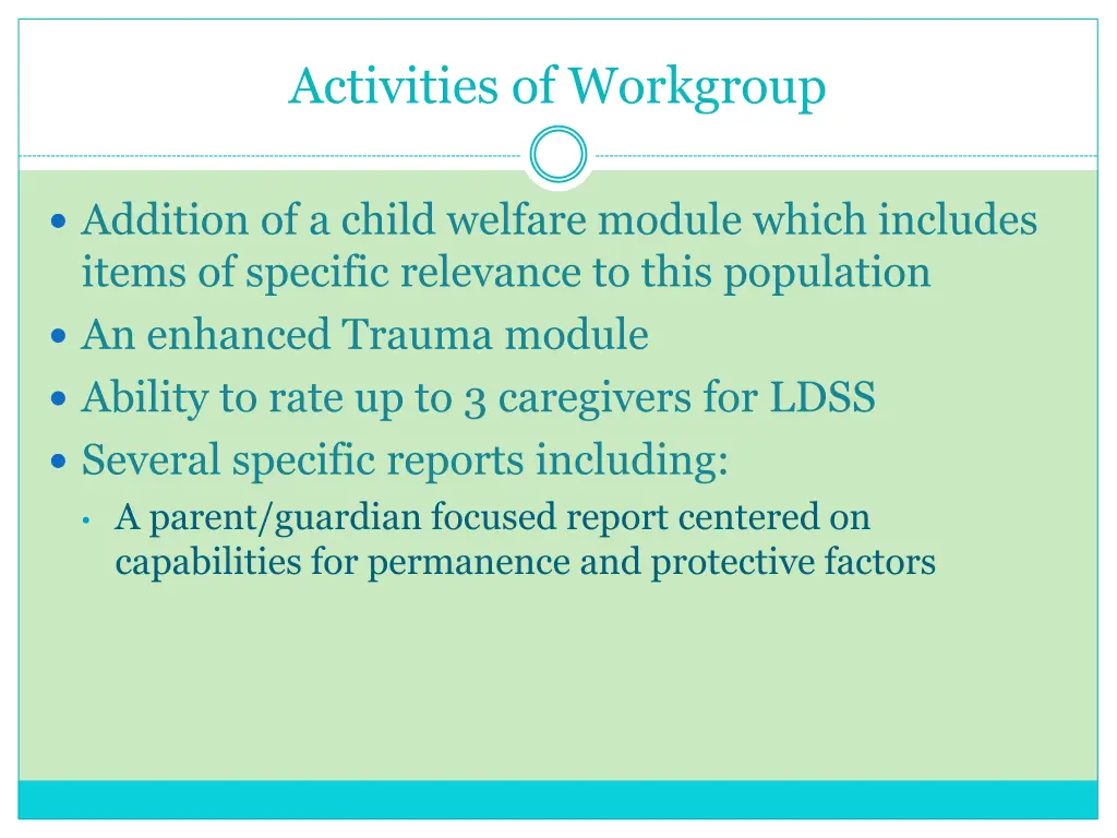 activities of workgroup