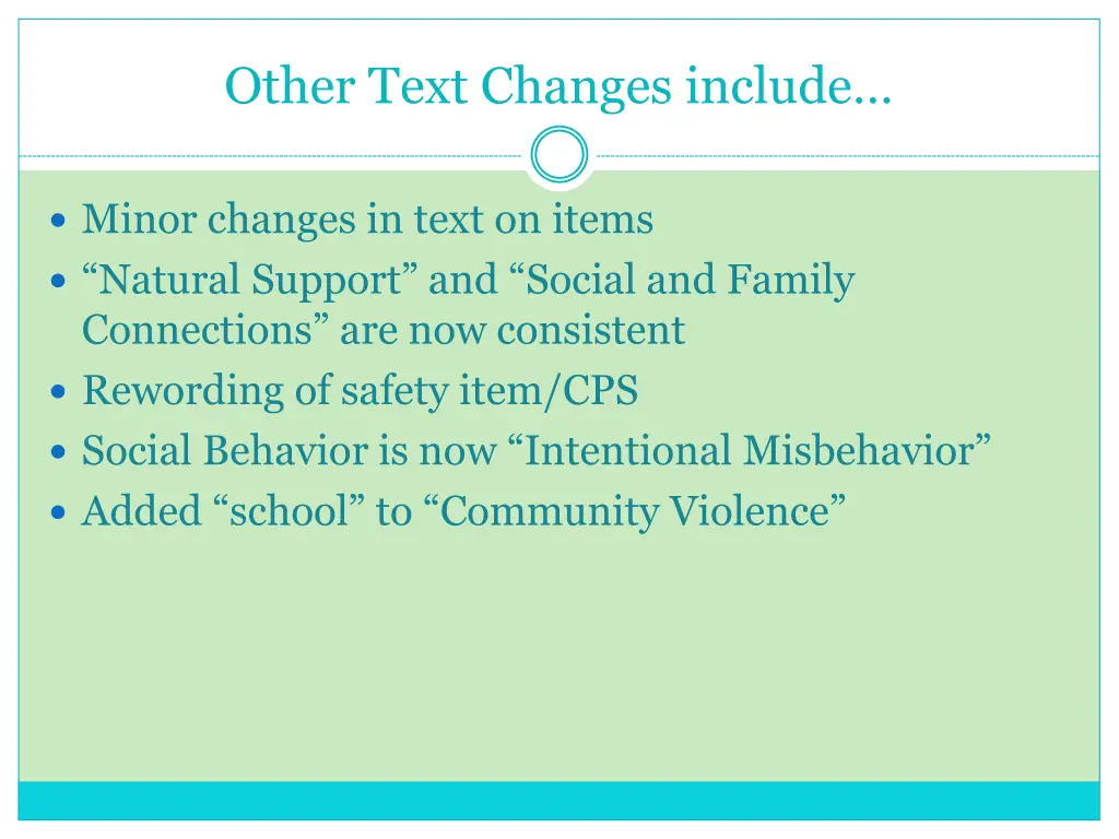 other text changes include