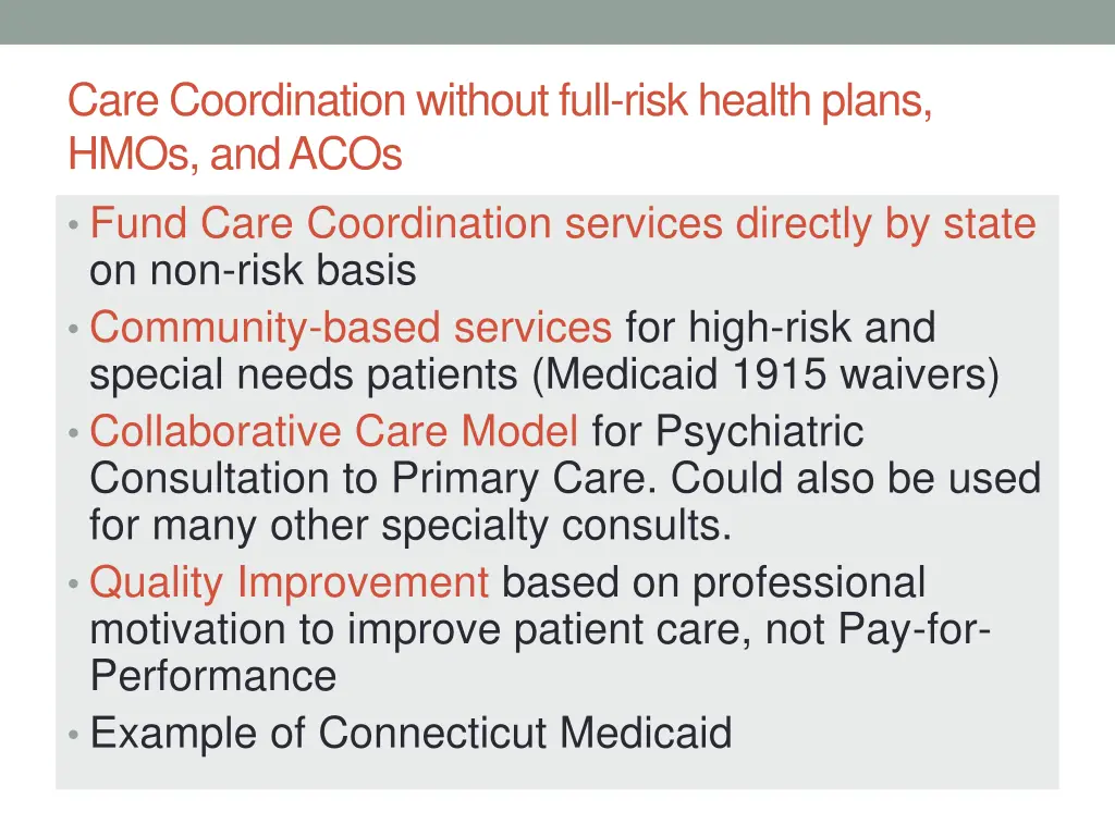 care coordination without full risk health plans