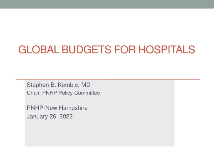 global budgets for hospitals