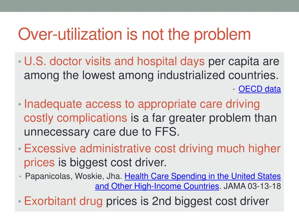over utilization is not the problem
