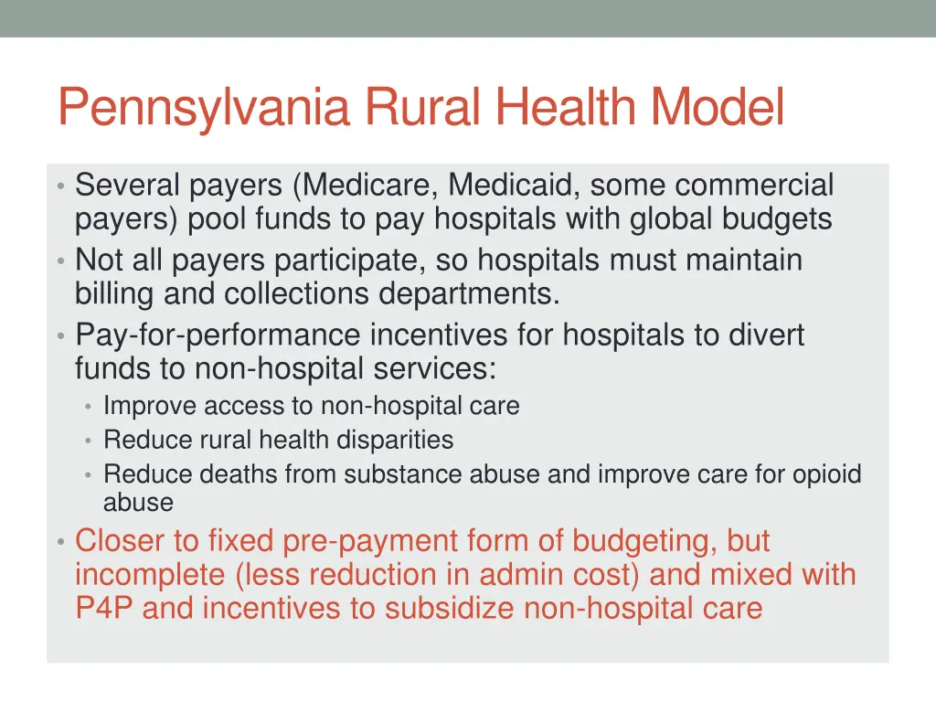 pennsylvania rural health model