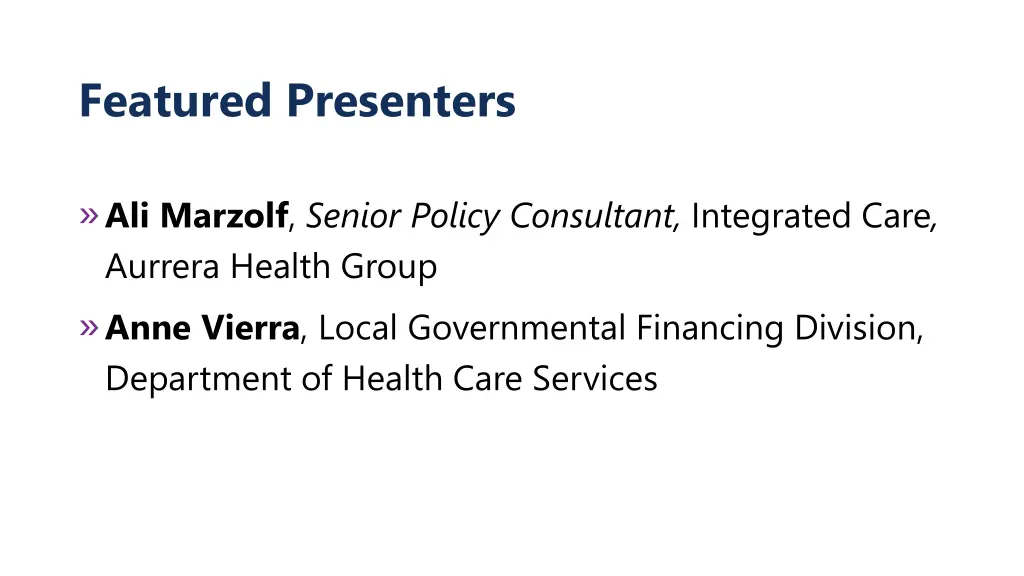 featured presenters