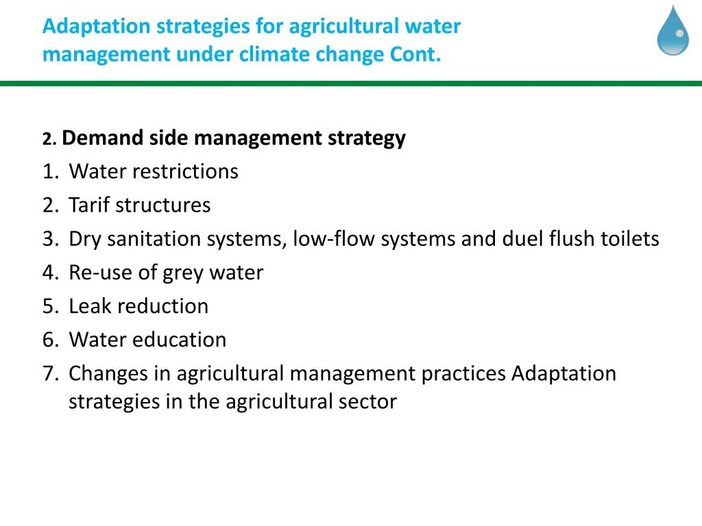 adaptation strategies for agricultural water 1