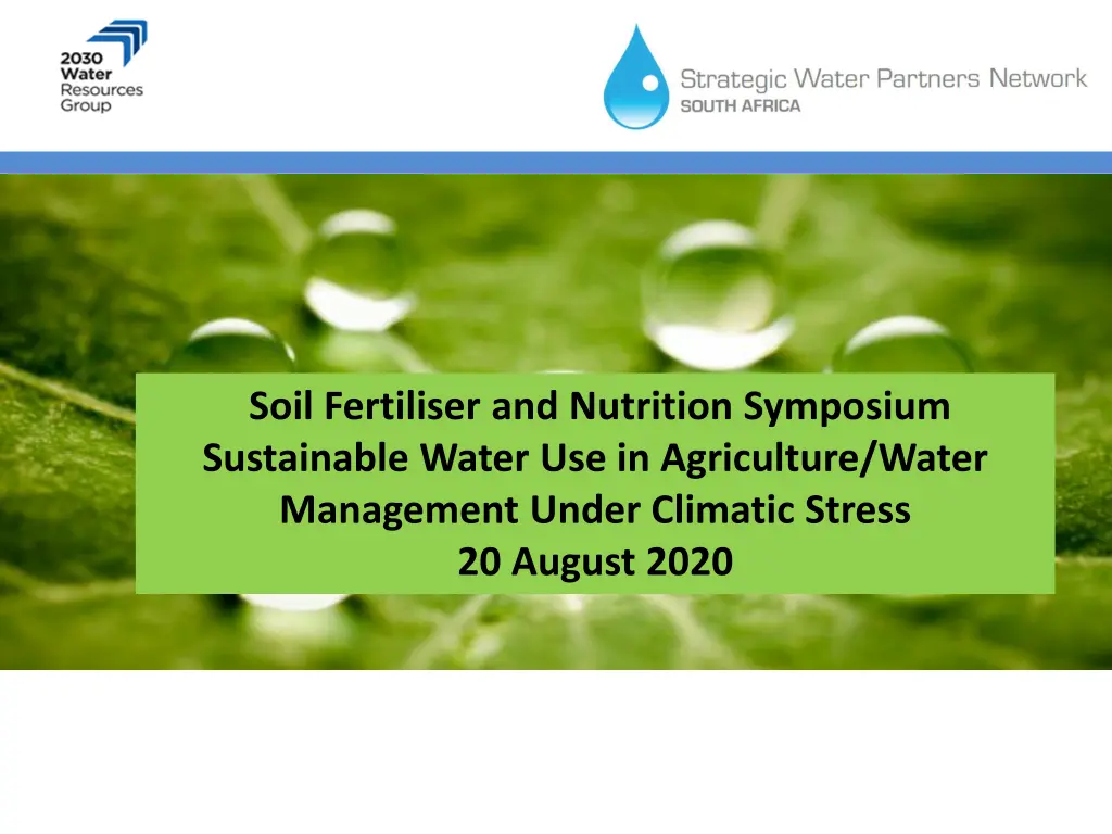soil fertiliser and nutrition symposium