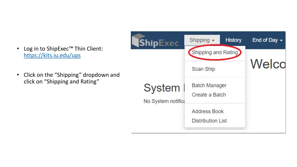 log in to shipexec https kits iu edu ups