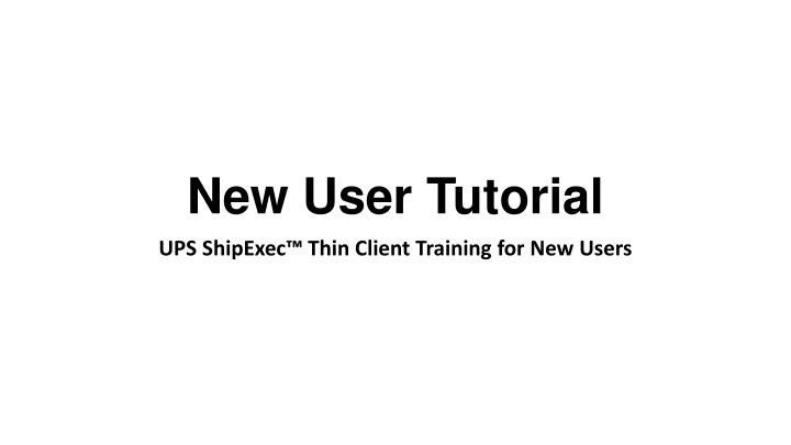 new user tutorial
