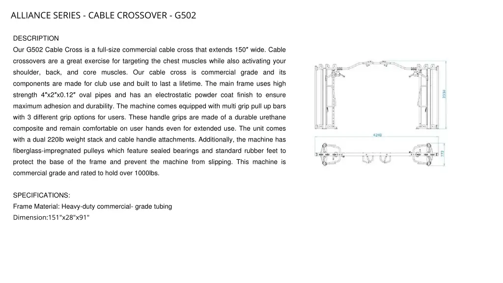 alliance series cable crossover g502 1
