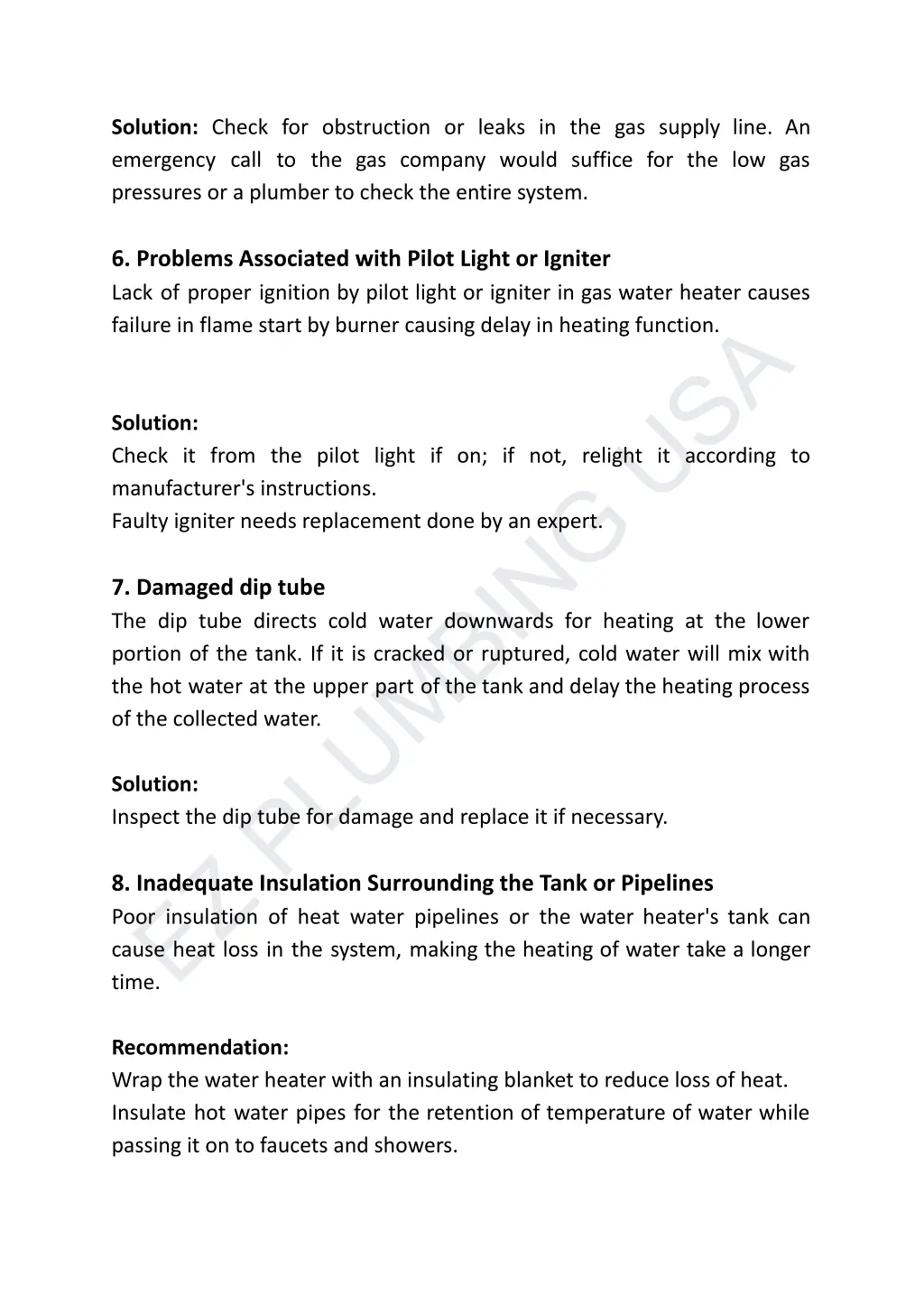 solution check for obstruction or leaks