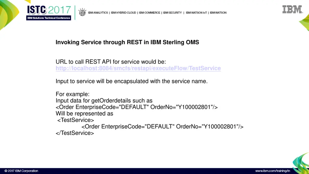 invoking service through rest in ibm sterling oms