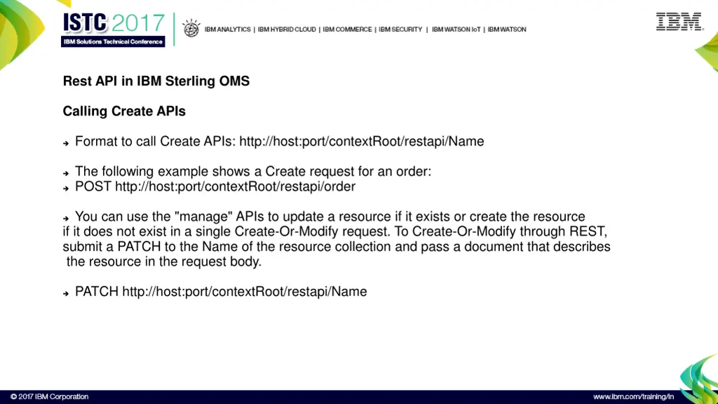rest api in ibm sterling oms 3