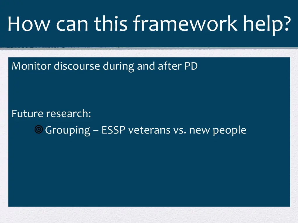 how can this framework help