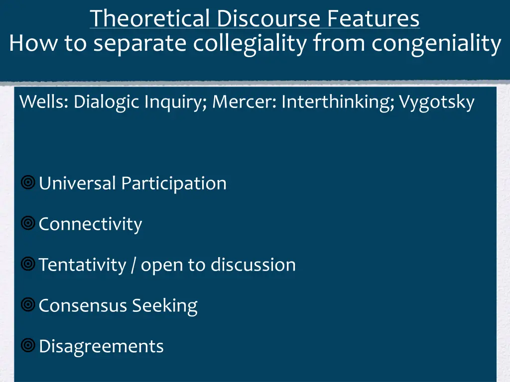 theoretical discourse features how to separate