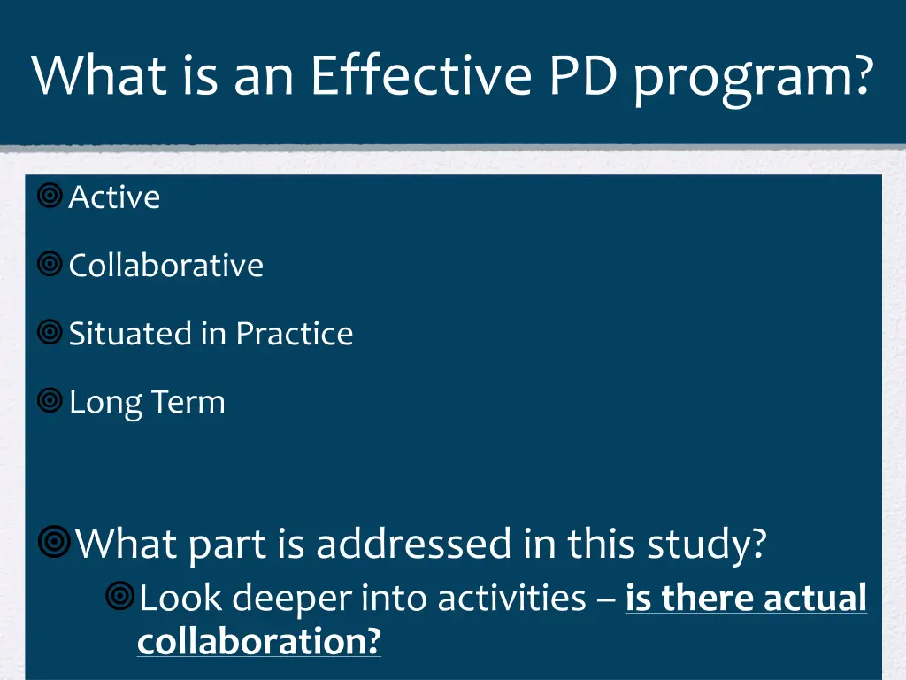 what is an effective pd program