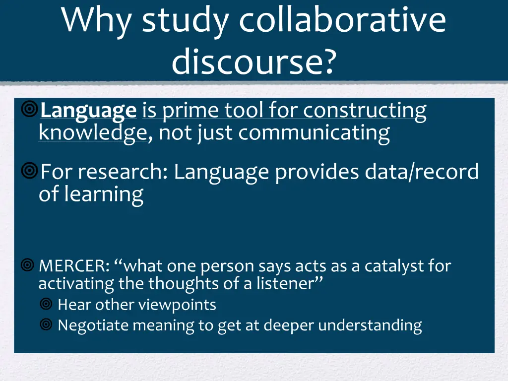 why study collaborative discourse