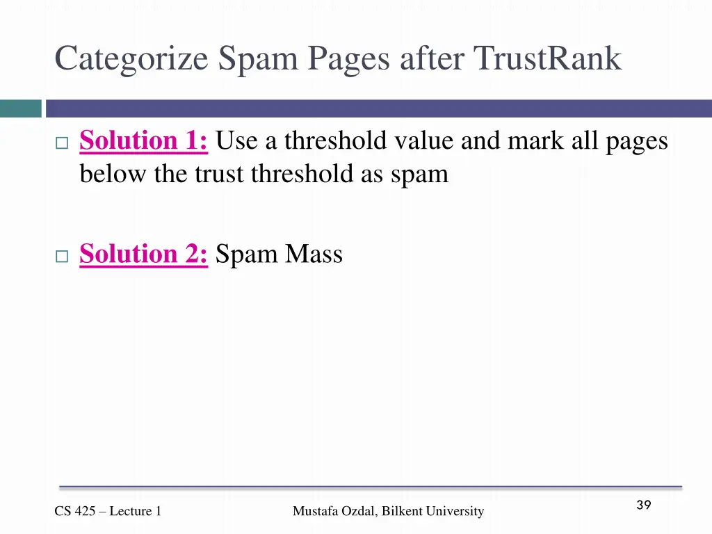 categorize spam pages after trustrank