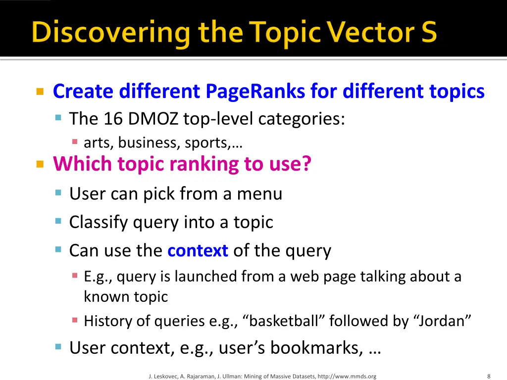 create different pageranks for different topics