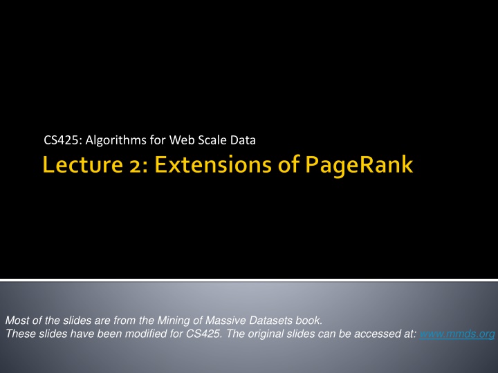 cs425 algorithms for web scale data