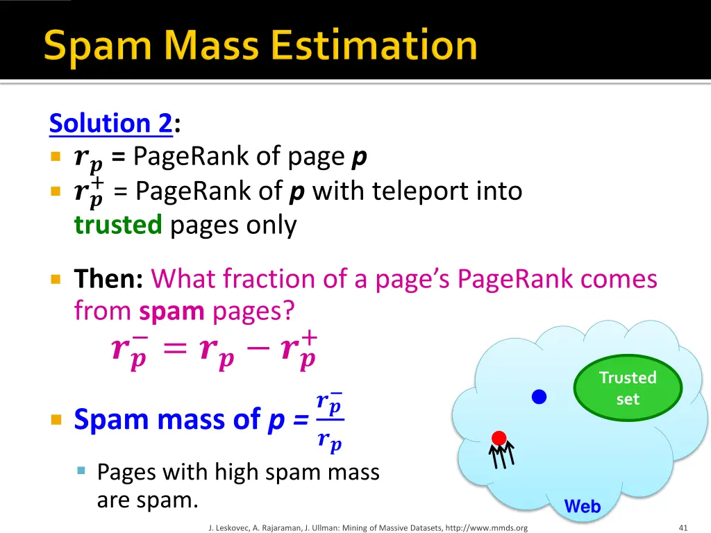 solution 2 pagerank of page p trusted pages only