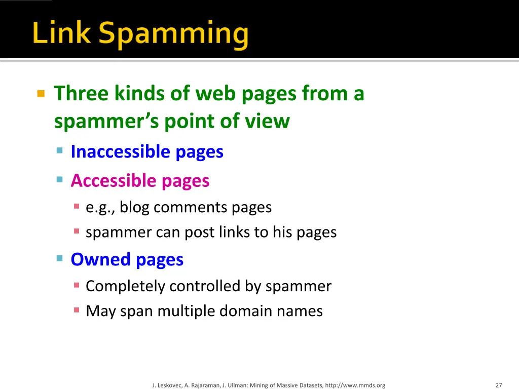 three kinds of web pages from a spammer s point