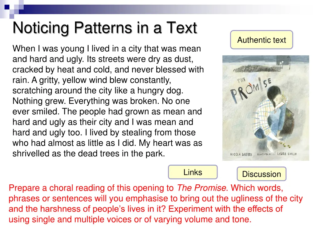 noticing patterns in a text 1