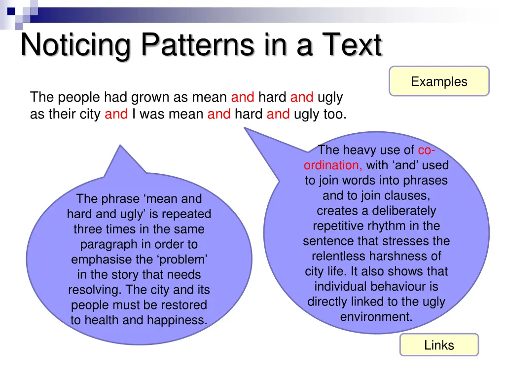 noticing patterns in a text 3