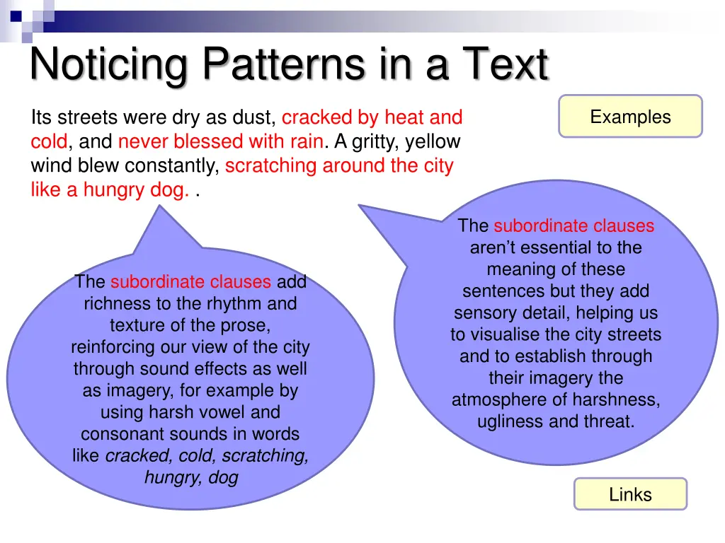 noticing patterns in a text 4