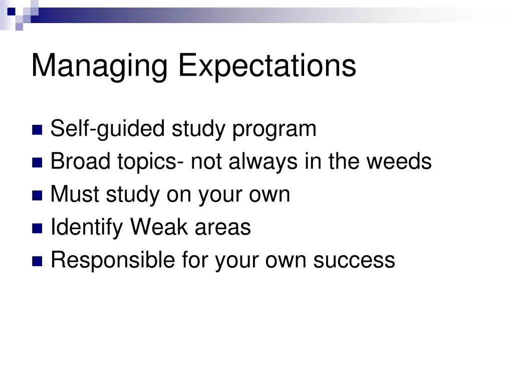 managing expectations