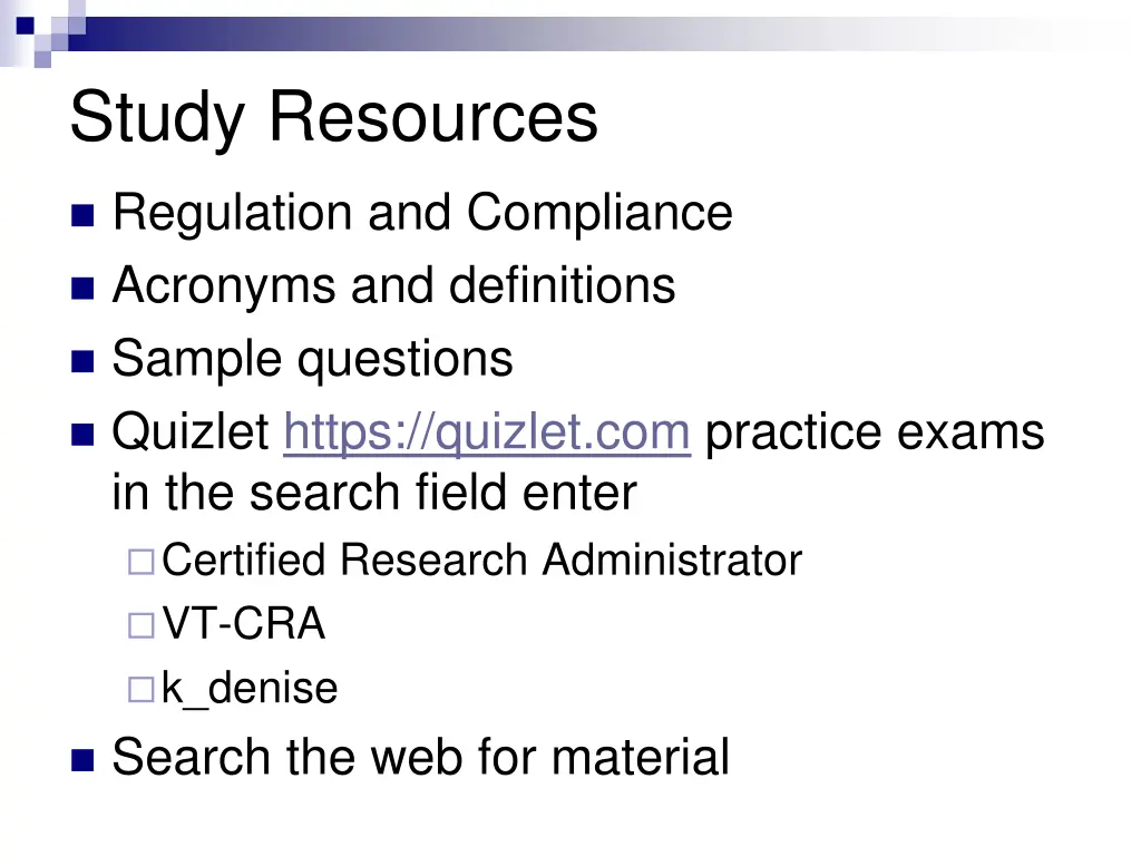 study resources