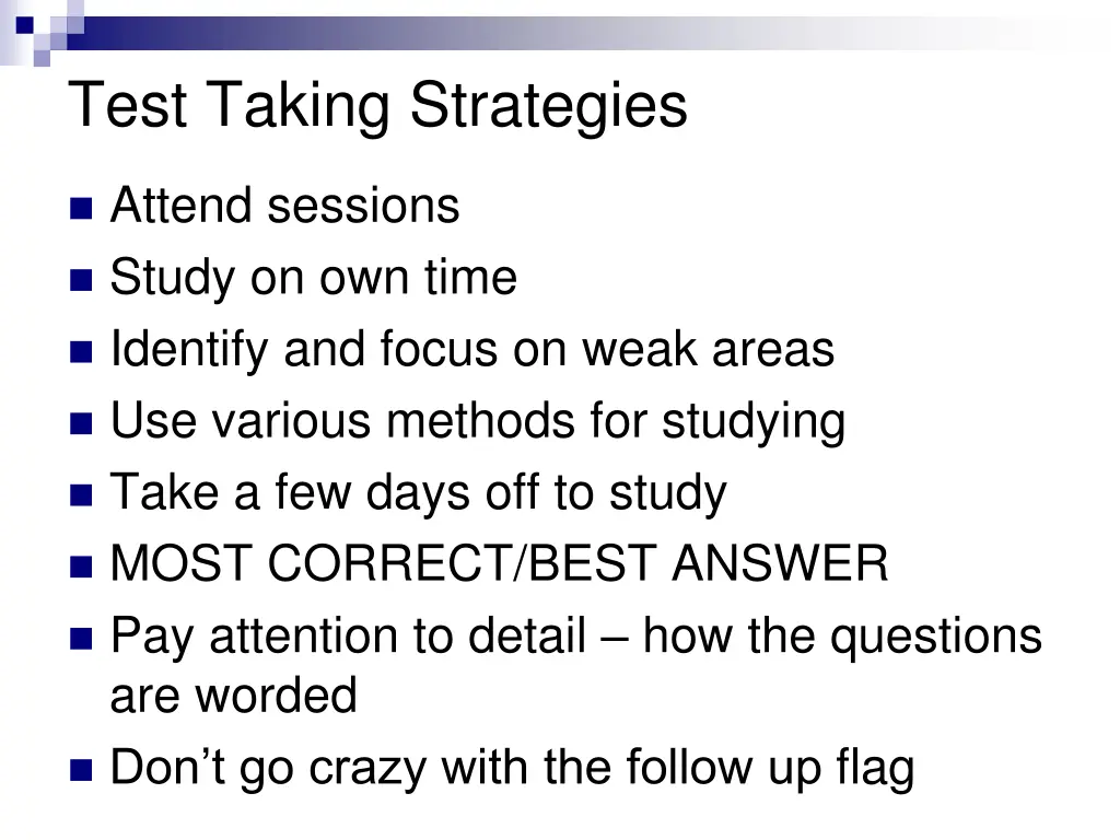 test taking strategies