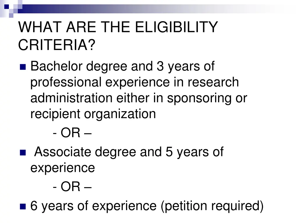 what are the eligibility criteria bachelor degree