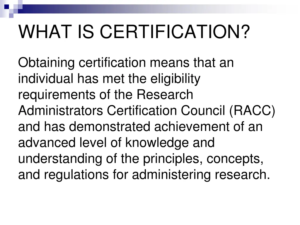 what is certification