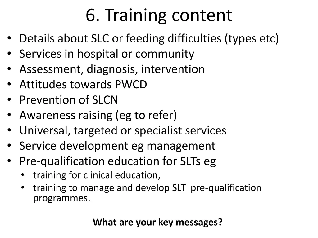 6 training content