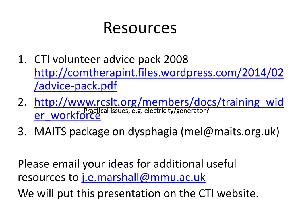 resources