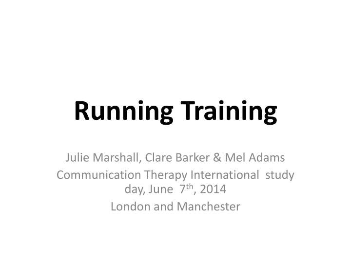 running training